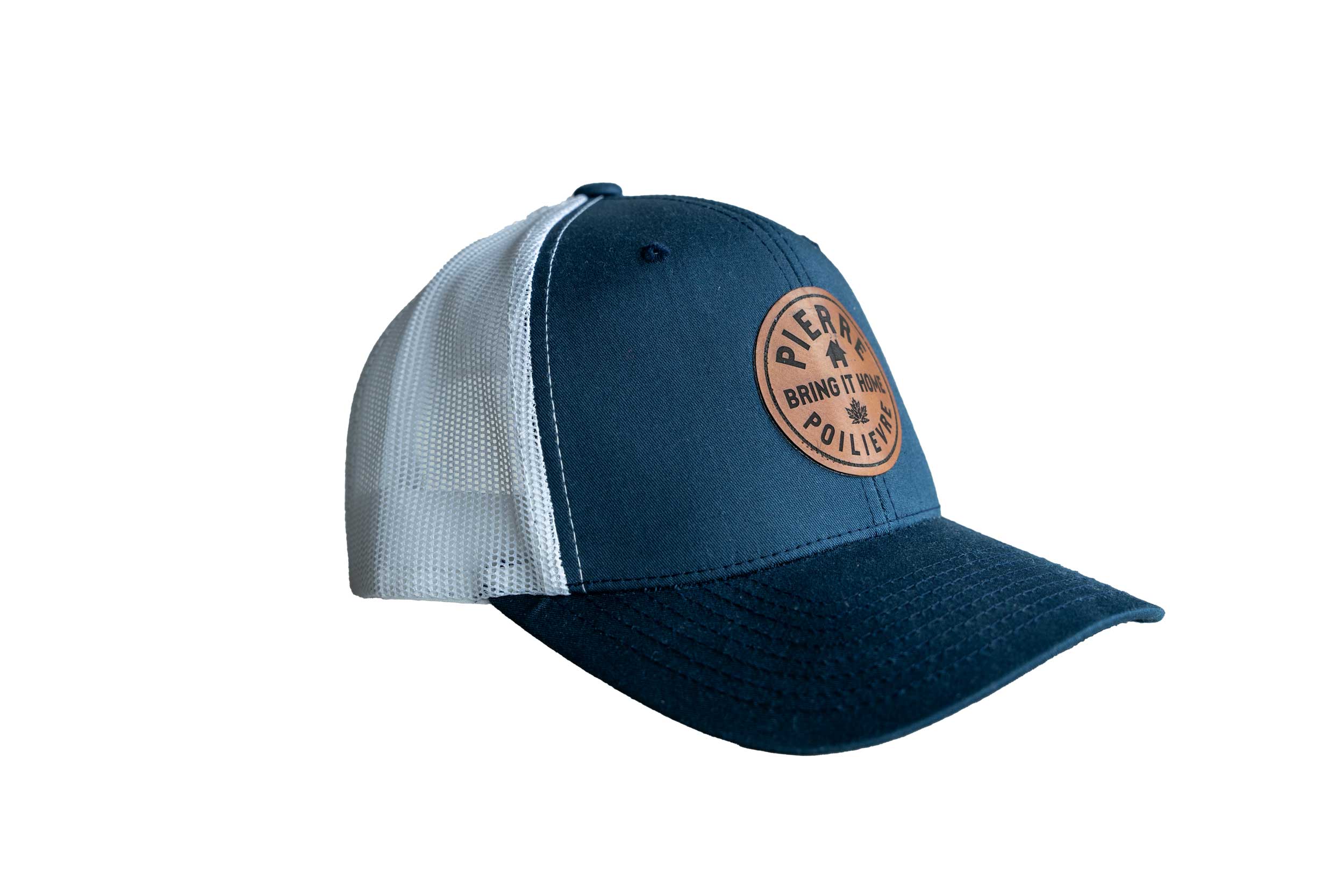 Navy & White Bring It Home Hat (Leather Logo)