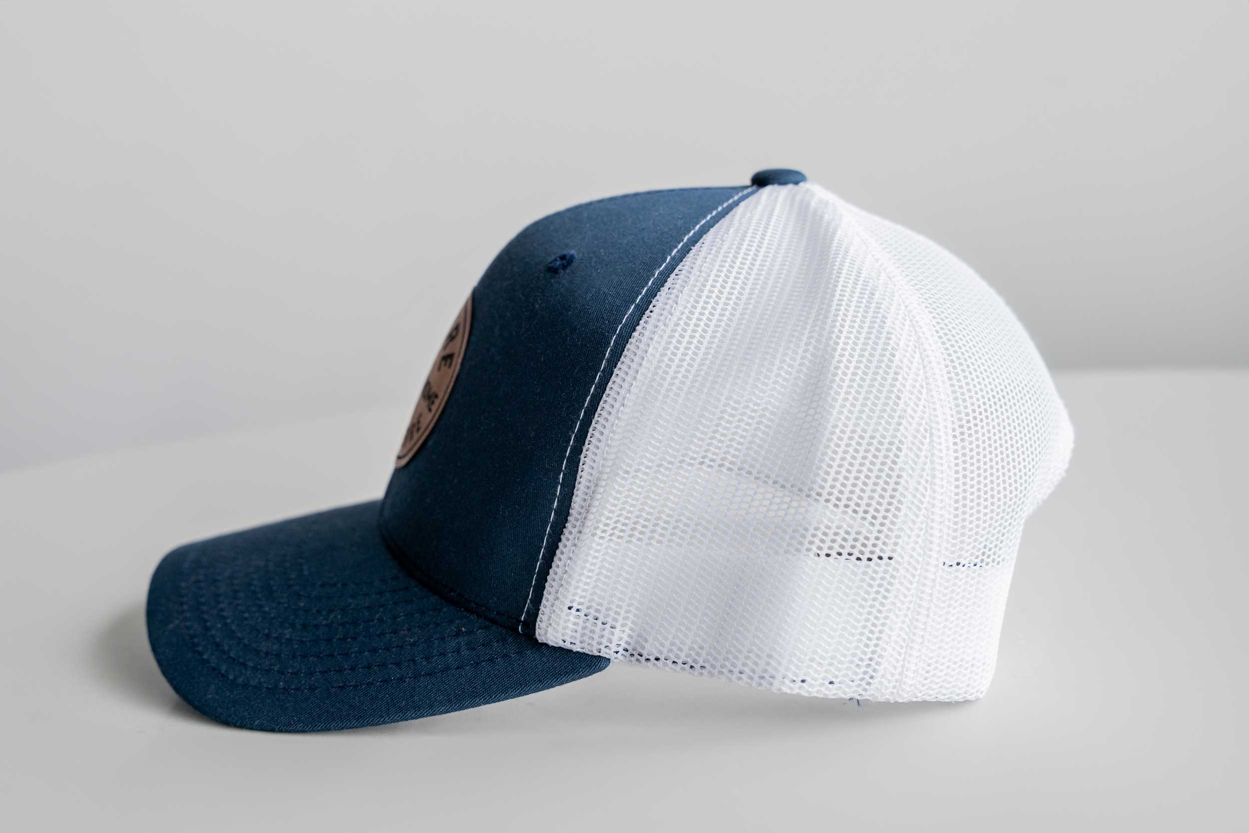 Navy & White Bring It Home Hat (Leather Logo)